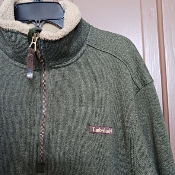 Timberland Men's size M Green Fleece Sweatshirt Sweater - Picture 11 of 11